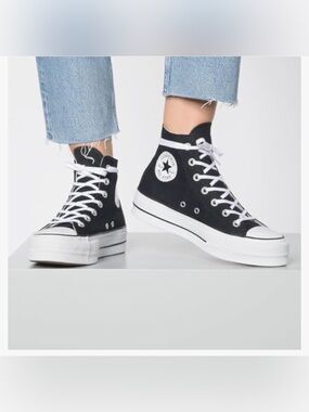 Black platform converse